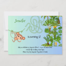 Affen und Bananen feiern Geburtstagseinladungen