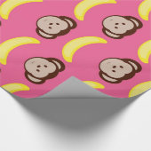Affen und Bananen Pink.jpg Geschenkpapier (Ecke)