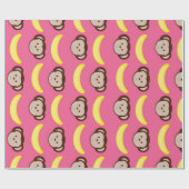 Affen und Bananen Pink.jpg Geschenkpapier (Flach)