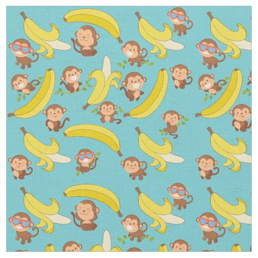 Affen und Bananen Stoff (Nahaufnahme)