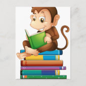 Affen und Bücher Postkarte (Vorderseite)