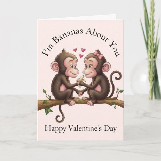 Affen Valentinstag Karte (Vorderseite)