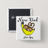 Affen Vater von Twin Boys Tshirts and Gifts Button (Vorne & Hinten)