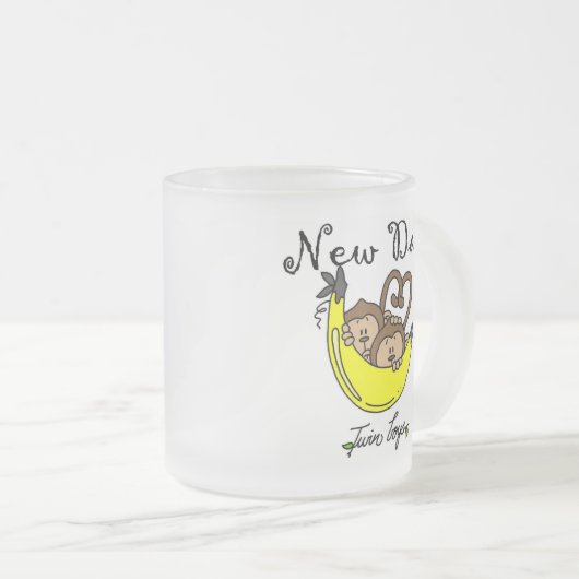 Affen Vater von Twin Boys Tshirts and Gifts Mattglastasse (VorderseiteRechts)