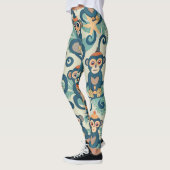 Affen Wasserfarbenes benutzerdefiniertes Muster Leggings (Links)