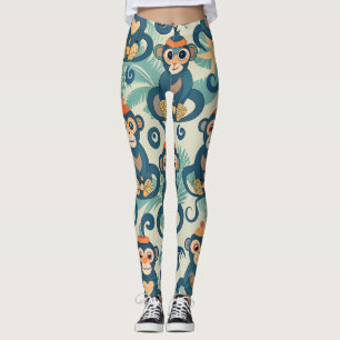 Affen Wasserfarbenes benutzerdefiniertes Muster Leggings