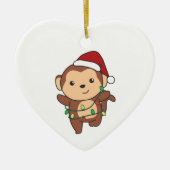 Affen Weihnachten Wintertiere Affen Keramik oder Keramik Ornament (Vorne)