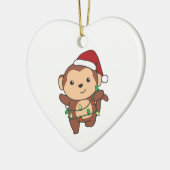 Affen Weihnachten Wintertiere Affen Keramik oder Keramik Ornament (Links)