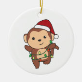 Affen Weihnachten Wintertiere Affen Keramik oder Ornament (Vorne)