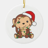 Affen Weihnachten Wintertiere Affen Keramik Ornament (Vorne)