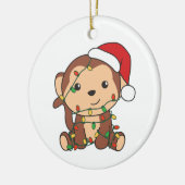 Affen Weihnachten Wintertiere Affen Keramik Ornament (Links)