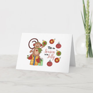 Affen-Weihnachts-Karte gefaltet Karte