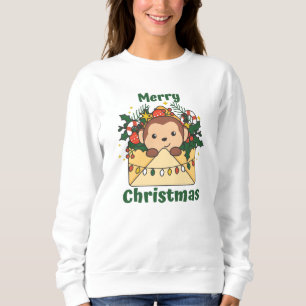 Affen Weihnachtsbrief Wintertiere Affen Sweatshirt