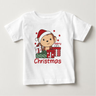 Affen Weihnachtsgeschenk Wintertiere Affen Baby T-shirt