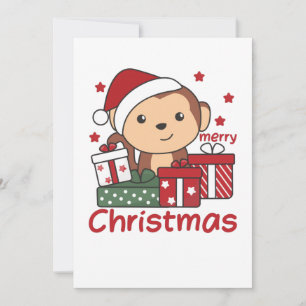 Affen-Weihnachtsgeschenk Wintertiere Affen Feiertagskarte