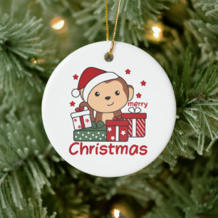 Affen Weihnachtsgeschenk Wintertiere Affen Keramik Ornament