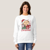 Affen Weihnachtsgeschenk Wintertiere Affen Sweatshirt (Vorne ganz)