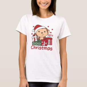 Affen Weihnachtsgeschenk Wintertiere Affen T-Shirt
