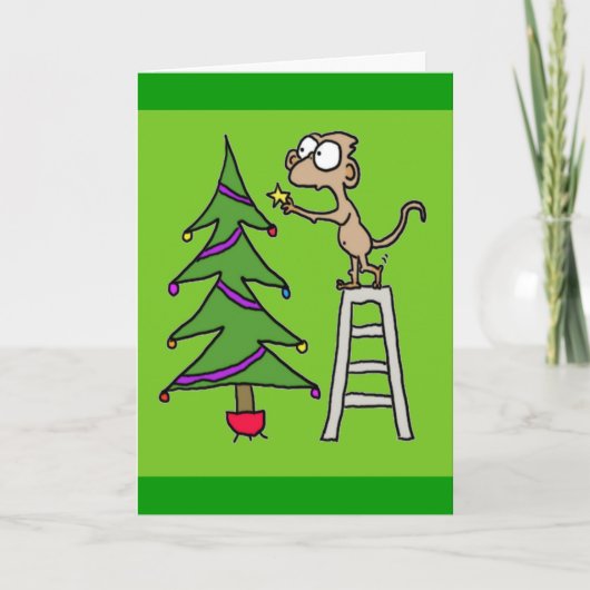 Affen-Weihnachtskarte Feiertagskarte (Vorderseite)