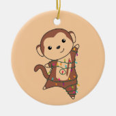 Affen Weihnachtsschnee Wintertiere Affen Ceram Keramik Ornament (Vorne)