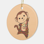 Affen Weihnachtsschnee Wintertiere Affen Ceram Keramik Ornament (Links)