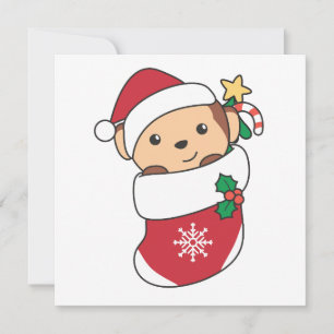 Affen Weihnachtsschnee Wintertiere Affen Feiertagskarte