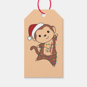 Affen Weihnachtsschnee Wintertiere Affen Geschenk Geschenkanhänger