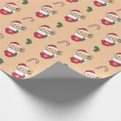 Affen Weihnachtsschnee Wintertiere Affen Geschenkpapier (Ecke)