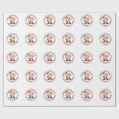 Affen Weihnachtsschnee Wintertiere Affen Geschenkpapier (Flach)