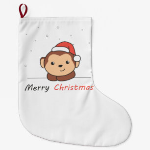 Affen Weihnachtsschnee Wintertiere Affen Großer Weihnachtsstrumpf