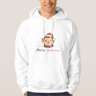 Affen Weihnachtsschnee Wintertiere Affen Hoodie
