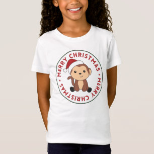 Affen Weihnachtsschnee Wintertiere Affen T-Shirt