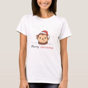 Affen Weihnachtsschnee Wintertiere Affen T-Shirt
