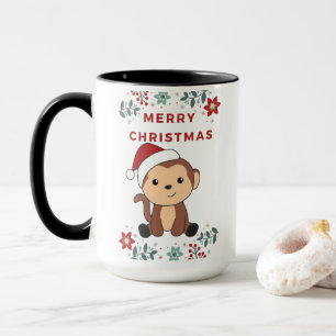 Affen Weihnachtsschnee Wintertiere Affen Tasse
