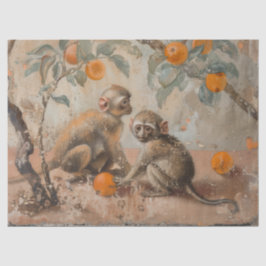 Affen - Zierpapier für Ölmalereien Seidenpapier