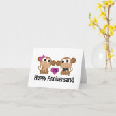 Affen zum glücklichen Jahrestag Karte (Gelbe Blume)