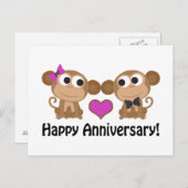 Affen zum glücklichen Jahrestag Postkarte (Vorne/Hinten)