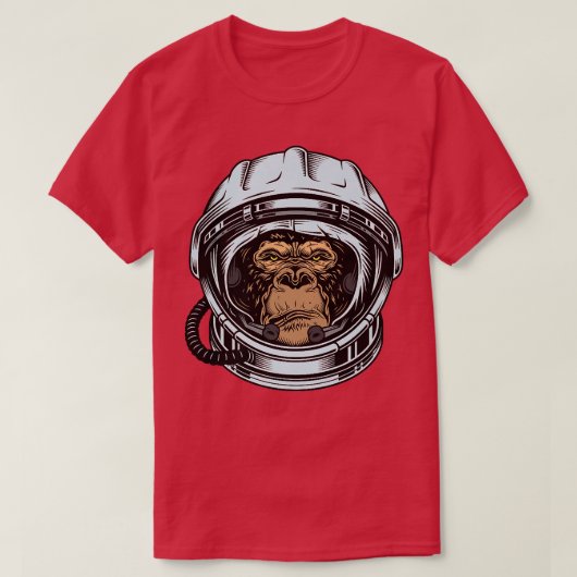 Affen zusammen stark zum Mond Retro Astronaut S T-Shirt (Design vorne)