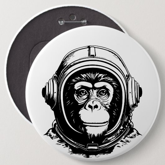 Affenastronaut Button (Vorne & Hinten)