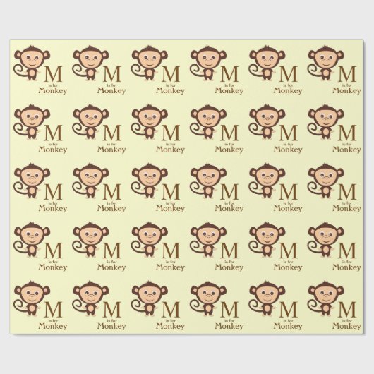 AffenBaby-Dusche Geschenkpapier (Flach)