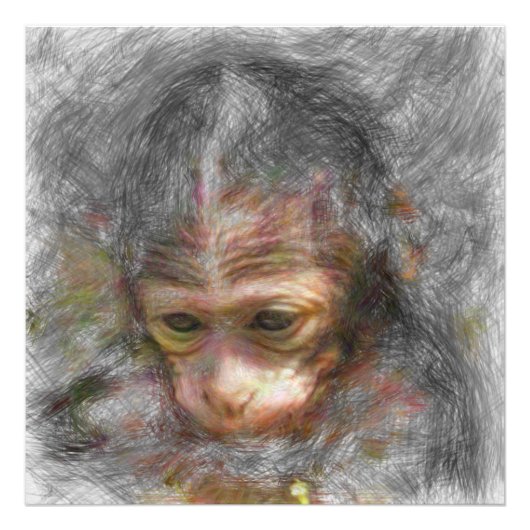 Affenbaby Fotodruck (Vorne)