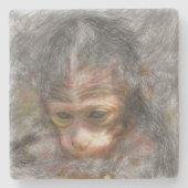 Affenbaby Steinuntersetzer (Vorderseite)