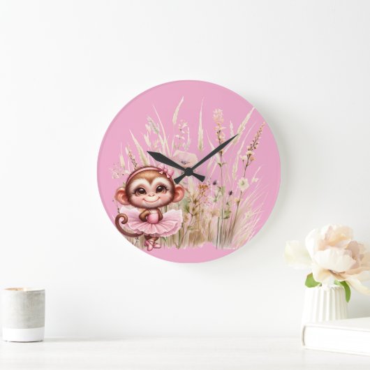 Affenballetttänzerin Große Wanduhr (Zuhause)