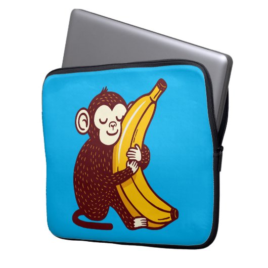 Affenbanane Liebe Laptopschutzhülle (Vorderseite Links)