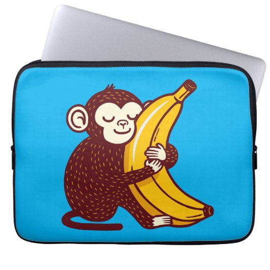 Affenbanane Liebe Laptopschutzhülle (Vorderseite)