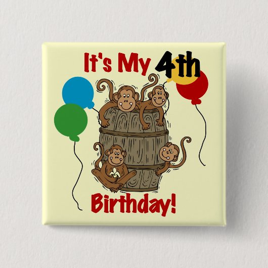Affenbarsch 4. Geburtstag Button (Vorderseite)