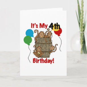 Affenbarsch 4. Geburtstag Karte