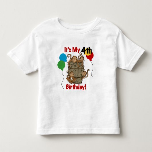 Affenbarsch 4. Geburtstag Kleinkind T-shirt (Vorderseite)