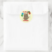 Affenbarsch 4. Geburtstag Runder Aufkleber (Tasche)