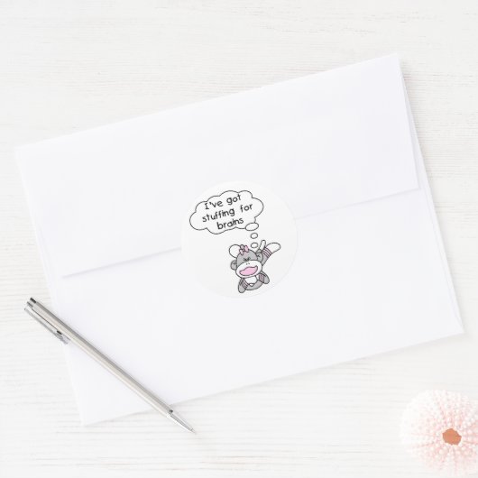 Affenbesteck für Gehirne Runder Aufkleber (Umschlag)